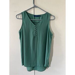 Apt. 9 - (Green) No Sleeve Button Up Blouse - Women’s Tops